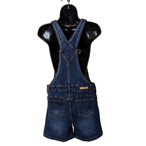 C'EST TOI Blue Denim Overall Shorts Size M - Picture 2 of 10
